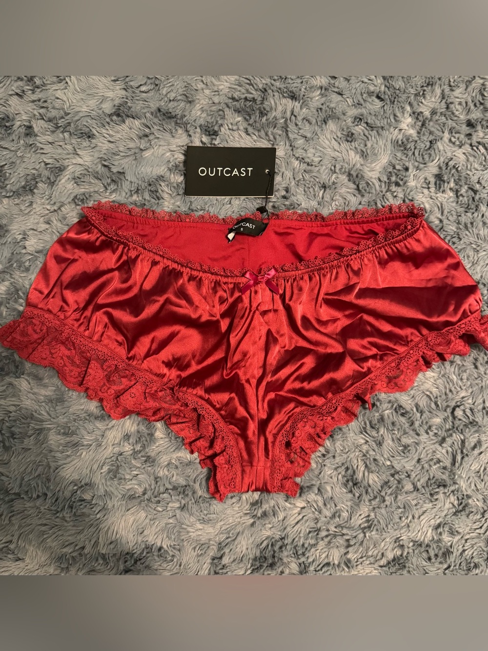 Outcast Women's Red Satin Lace Shorty Panty - Elegant Comfort